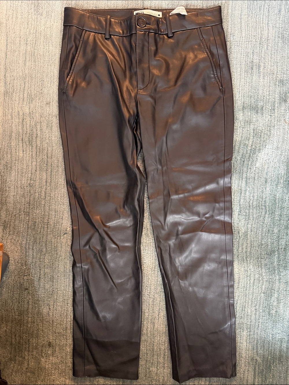 Zara Womens Black Faux Leather Pants